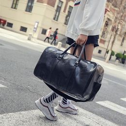 Duffel Bags Fashion Portable Ladies Travel Bag Pu Large Capacity Men Waterproof Luggage Sports Fitness Handbag Weekender233Y