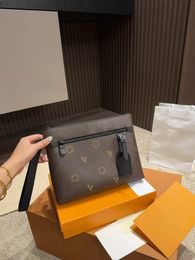 Top Luxury Handbag Designer Classic Presbyopia Clutch Wrist Bag Men's Premium Clutch Business Bag Briefcase Wallet Mobile Phone Bag 27CM