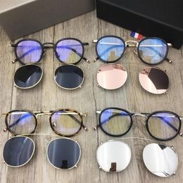 Fashion 710 Eyeglasses Frames Men Clip on Sunglasses Frames With Polarized Lens Brown e710 Optical Glasses origi box251C