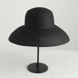 Wide Brim Hats Straw Hat Female Summer Big French Sunscreen Hepburn Wind Sun Beach Fisherman Foldable FemaleWide Wend22300A