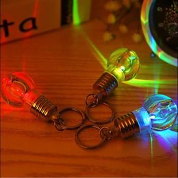 SXI 50pcs lot novelty white led bulb lighting mini gift acrylic colour changing keychain night lamp298P