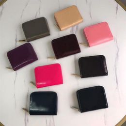 Top Quality Fashion Patent Leather Short Wallet Wallet For Lady Shinny Leather Card Holder Coin Purse Women Wallet Classic Zipper 271N