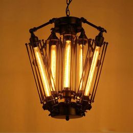 New American Retro Pendant Lights Industrial lamp Loft Vintage Restaurant Bar Alcatraz Island Edison Lampe Hanging lighting247T