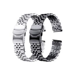 Stainless Steel Bracelet 18mm 19mm 20mm 21mm 22mm 24mm 26mm Women Men Silver Solid Metal Watch Band Strap Accessorie2522