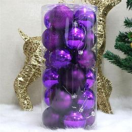 24pcs barrel christmas tree ball matte purple mixed 4cm balls accessories quality2717