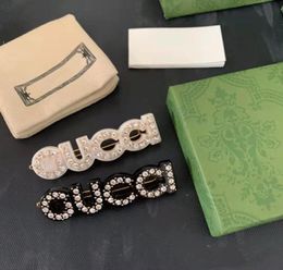 2022 new fashion luxury Hair Clips Barrettes girls personality G letters designer shining crystal hairpins brand box packing4142463