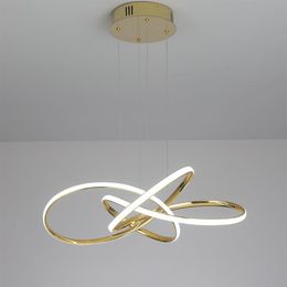 Chrome Gold Plated Modern led pendant lights for dining room kitchen Room Led pendant lamp 90-260V214B