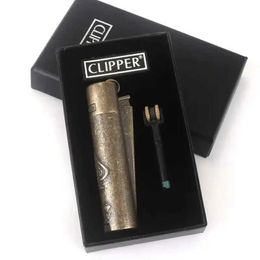 New Clipper Spades A Metal Fireless Butane No Gas Jet Torch Lighter Portable Grinding Wheel Flint Inflatable Men's Gift