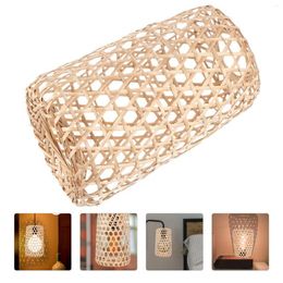 Pendant Lamps Shade Lamp Light Rattan Wicker Shades Woven Ceiling Cover Chandelier Lampshade Wall Drum Table Hanging Sconce Bulb249z