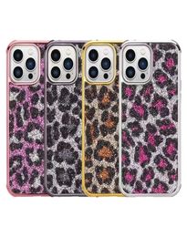 Leopard flash drill phone cases for iPhone 13 12 11 pro promax X XS Max case cover7772551