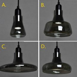 Industrial Pendant Lamps Smoky Glass Shade Chandelier Light Modern Kitchen Opening Hanging Lamp--1 Light 110V 220V238U