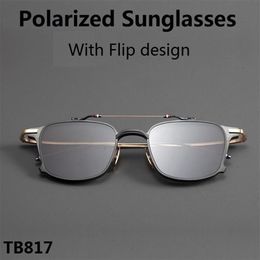 Sunglasses Thom Brand Women Square Frame Flip Clip Myopia Polarised Sun Glasses Men Prescription Eyeglasses Original ClamshellSung303x