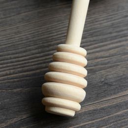 Whole- 50pcs lot 14cm Length Wooden Honey Stirring Stick Wood Honey Spoon Dipper Party Supply287e