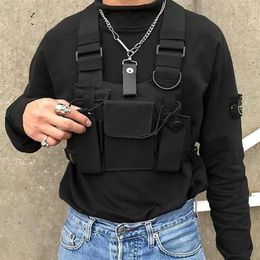 Waist Bags Functional Tactical Chest Bag Unisex Fashion Hip Hop Vest Streetwear Pack Black Rig285F