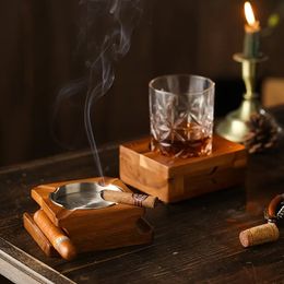 1pc Wooden Cigar Ashtray Coaster with Slot for Cigar - Perfect Gift for Men, Husband, Boyfriend, Dad, Uncle, Boss, and Colleague