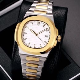 19 Colours mens watch automatic self wind Glide sooth second hand sapphire glass silver and gold wristwatch268h