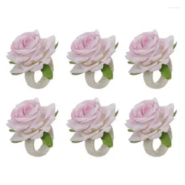 Decorative Flowers Weeding Decor Napkin Ring Valentines Tissue Rings Rope Weave Rose Flower Holders Creative Towel