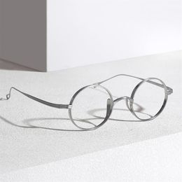 Classic Vintage Titanium Optical Eyeglasses Frame For Men Women's Round Prescription Glasses Japanese Hand-Made Retro Eyewear2708