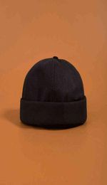 Men039s Summer Cotton Brimless Skullies Cap Vintage Urban Unique Street Portable Docker Hats Multipurpose Miki Beanie Hat Y21117610088