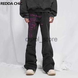 Men's Pants REDDACHiC Men Graphic Embroidery Baggy Jeans Black Cyberpunk Y2k Wide Leg Casual Pants Hip-hop Trousers 90s Retro Emo Streetwear J231208