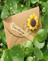 greeting card wedding invitations cards handmade wedding cards party invitation card with paper flower and rope sealing sticker9729020