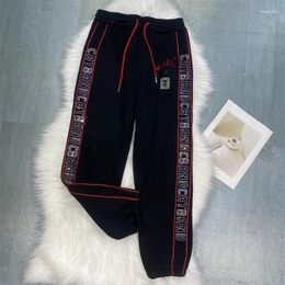 Women's Pants Women Sweatpants Winter Fashion Drilling Casual Sports Drawstring Elastic Waist Trousers Diamonds