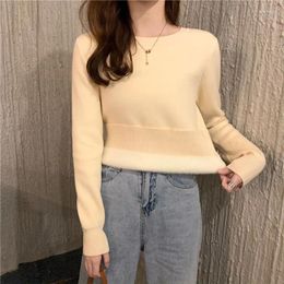 Women's Sweaters Plush Thickened One Piece Fleece Round Neck Knitted Undercoat For Women Autumn And Winter Style Warm Long Sleeve Sweater