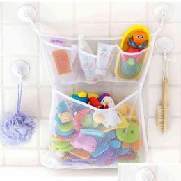 Bath Toys Mtifunction Baby Bathroom Mesh Bag Child Toy Net Suction Cup Baskets Kids Bathtub Doll Organiser X1106 Drop Delivery Mater M Dhwnk
