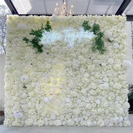 Decorative Flowers & Wreaths Flower Panel For Wall Handmade With Artificial Silk Wedding Decor Baby Shower Party Backdrop173f