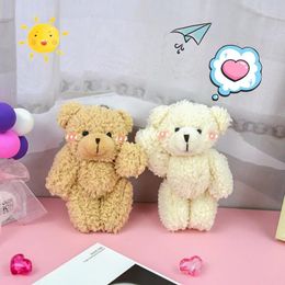 Keychains Cute Girl Plush Blush Bear Key Chain Pendant Doll Joint Bag Soft Wholesale