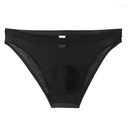 Underpants Men Elastic Briefs Underwear Breathable Ice Silky Soft Cueca U Pouch Comfortable Male Panties