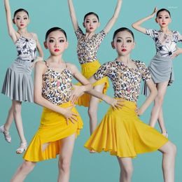 Stage Wear Children Latin Dance Clothing Professional Competition Training Clothes Girls Spring Summer Skirt Performance
