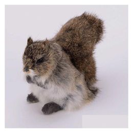 Stuffed Plush Animals Animal Simation Squirrel Small Toy Model Window Decoration Birthday Crafts Q0727 Drop Delivery Toys Gift Ot4Co