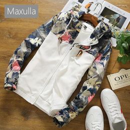 Men's Jackets Maxulla Mens Jacket Spring Casual Outwear Slim Fit Thin Coat Male Fashion Hip Hop Anorak Men Floral Bomber