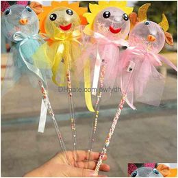 Party Decoration Christmas Halloween Led Cartoon Transparent Balloon Toys Sunflower Cow Night Flashing Luminous Handheld Balloons Dr Dhy1X