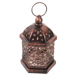 Candle Holders Morocco Light Decor Flameless Lamp Lights For Decoration Handheld Lantern Iron Home Desktop Decorative Vintage