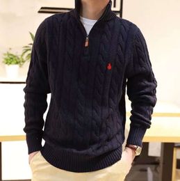 2022 Winter mens hoodies sweatshirts turtleneck knit sweater long sleeve zipper hoody sweaters polo printed clothing ralphs 565