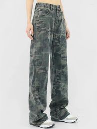 Women's Pants 2023 Fashion Camouflage Green Cargo Women Y2K Hippie Low Rise Jeans Retro Streetwear Harajuku Army Wide Leg Trousers