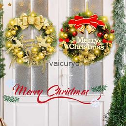 Christmas Decorations Wreath Hanging Wall Door Garland Pendant Ornaments with LED Light for Xmas Tree home Decoration New Year 2023vaiduryd
