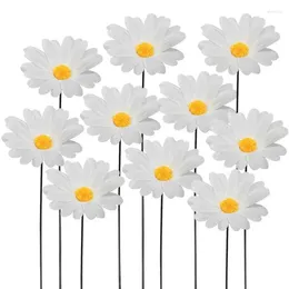 Decorative Flowers Sunflower Garden Decor Fake Flower Stakes Outdoor 10 Pcs Portable Colourful Sunflowers For Home Yard Patio Lawn