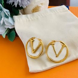 Luxury Designer Earrings New Jewellery Womens Fashion Gold Color Letter Crystal Earrings Luxurys Designers Mens With Box D216226F256Q