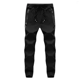 Men's Pants Male Fall And Winter Elastic Waist Sweatpants Casual Models Simple Padded Thickened Harem Loose Fit Wide Leg