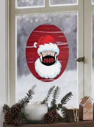 2121cm Lovely Christmas Sticker Creative Cartoon Round Show Window Glass Stickers Xmas Santa Claus Atmosphere Stickers VT17606319044