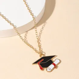 Pendant Necklaces European And American Fashion Graduation Commemorative Bachelor's Hat Necklace Personalised Minimalist Party