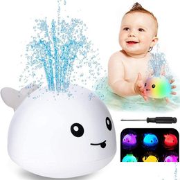 Bath Toys Zhenduo Baby Whale Matic Spray Water Toy With Led Light Sprinkler Tub Shower For Toddlers Kids Boys 220808 Drop Delivery Mat Dhfdf