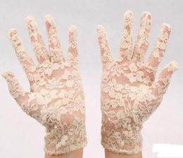 Bridal Evening Wedding Party Sheer Lace Gloves Driving Costume mittens Evening fancy dress Prom Christmas Favour white Ivory black 2986552