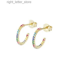 Stud Fulsun Wholesale Stud Hypoallergenic Earrings Jewellery Rainbow Mult Colour Zircon Cuff Minimalist Tiny Hoop YQ231211