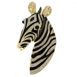 Brooches CINDY XIANG Enamel And Rhinestone Zebra Brooch Women Man Unisex Animal Pin Fashion Coat Jewellery 2 Colours Available