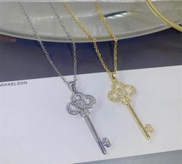 Key necklace of the new trend full diamond necklaces female ins personality niche titanium steel South American clavicle chain gol7605092