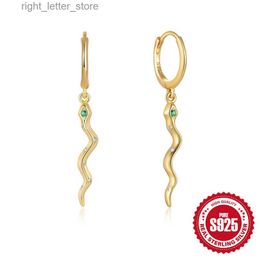 Stud AIDE Real 925 Sterling Silver Personality Zircon Snake Hoop Earrings for Women Ear Buckle Luxury Jewelry Gifts Pendientes YQ231211